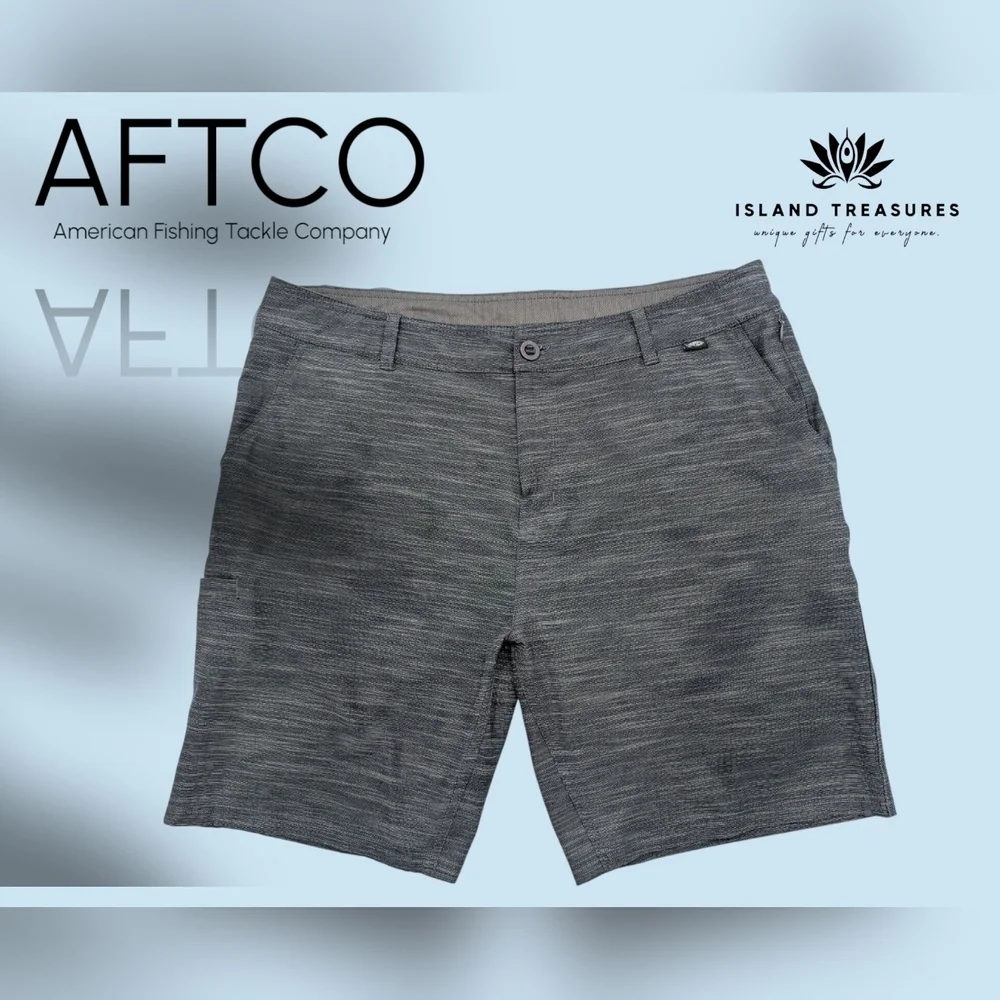 AFICO 365 Hybrid Chino Fishing Shorts Carcoal 9 Inch Inseam Men Size 36